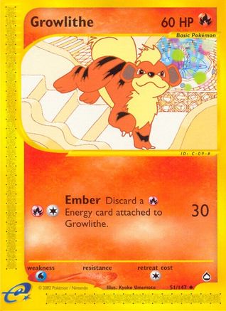 Growlithe (51/147) [Aquapolis] - Trinity Hobby