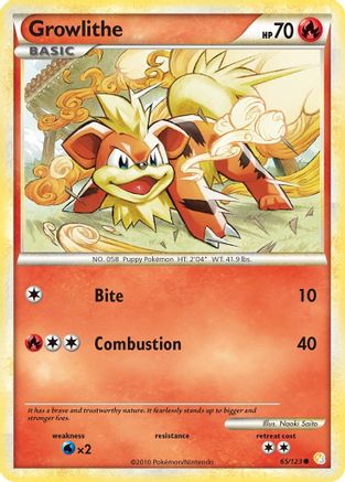 Growlithe (65/123) [HeartGold & SoulSilver: Base Set] - Trinity Hobby