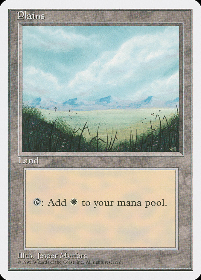 Plains (No Trees / Signature on Right) [Fourth Edition] - Trinity Hobby