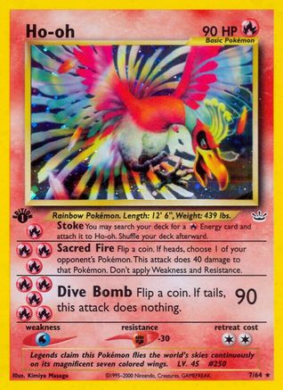 Ho-oh (7/64) [Neo Revelation 1st Edition] - Trinity Hobby