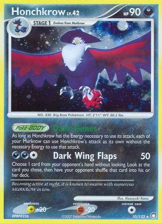 Honchkrow (10/123) [Diamond & Pearl: Mysterious Treasures] - Trinity Hobby