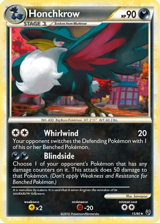 Honchkrow (15/90) [HeartGold & SoulSilver: Undaunted] - Trinity Hobby