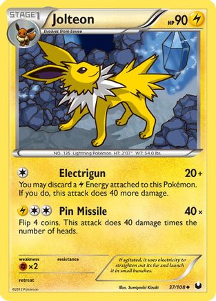 Jolteon (37/108) [Black & White: Dark Explorers] - Trinity Hobby