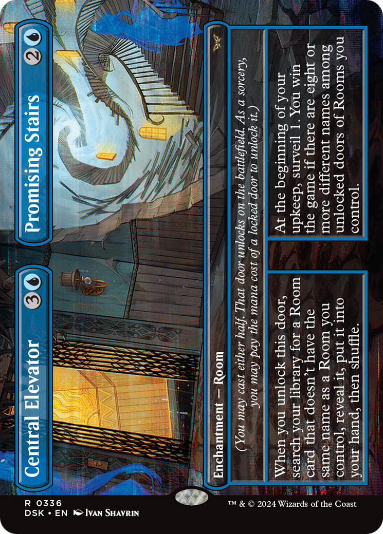 Central Elevator // Promising Stairs (Borderless) [Duskmourn: House of Horror] - Trinity Hobby