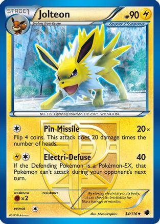 Jolteon (34/116) [Black & White: Plasma Freeze] - Trinity Hobby