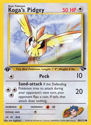 Koga's Pidgey (80/132) [Gym Challenge Unlimited] - Trinity Hobby