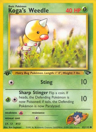 Koga's Weedle (82/132) [Gym Challenge 1st Edition] - Trinity Hobby