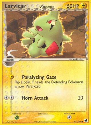Larvitar (52/101) (Delta Species) (Stamped) [EX: Dragon Frontiers] - Trinity Hobby