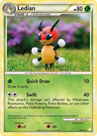 Ledian (25/123) [HeartGold & SoulSilver: Base Set] - Trinity Hobby