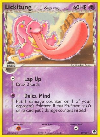 Lickitung (19/101) (Delta Species) (Stamped) [EX: Dragon Frontiers] - Trinity Hobby