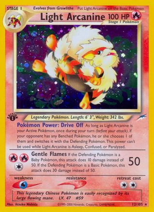 Light Arcanine (12/105) [Neo Destiny 1st Edition] - Trinity Hobby