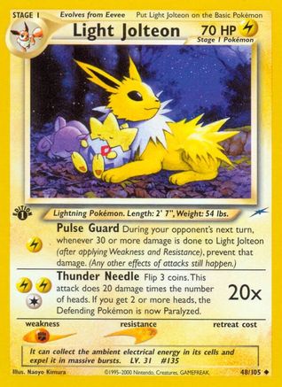 Light Jolteon (48/105) [Neo Destiny Unlimited] - Trinity Hobby