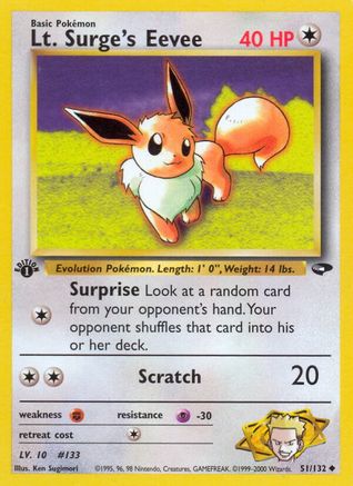 Lt. Surge's Eevee (51/132) [Gym Challenge 1st Edition] - Trinity Hobby