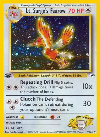 Lt. Surge's Fearow (7/132) [Gym Heroes 1st Edition] - Trinity Hobby