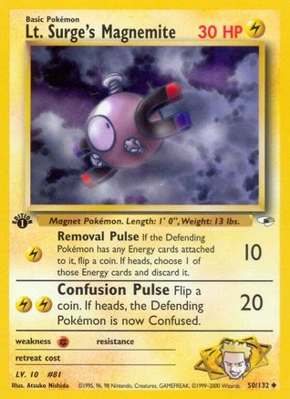 Lt. Surge's Magnemite (50/132) [Gym Heroes 1st Edition] - Trinity Hobby