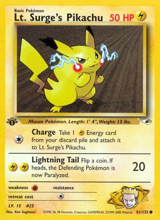Lt. Surge's Pikachu (81/132) [Gym Heroes Unlimited] - Trinity Hobby