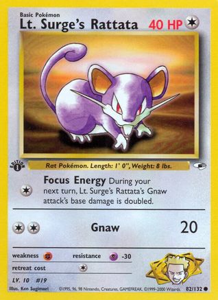 Lt. Surge's Rattata (82/132) [Gym Heroes 1st Edition] - Trinity Hobby