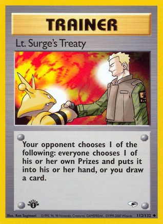 Lt. Surge's Treaty (112/132) [Gym Heroes Unlimited] - Trinity Hobby