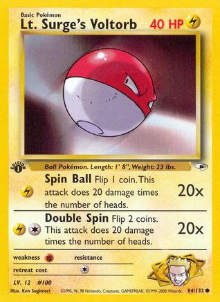 Lt. Surge's Voltorb (84/132) [Gym Heroes 1st Edition] - Trinity Hobby
