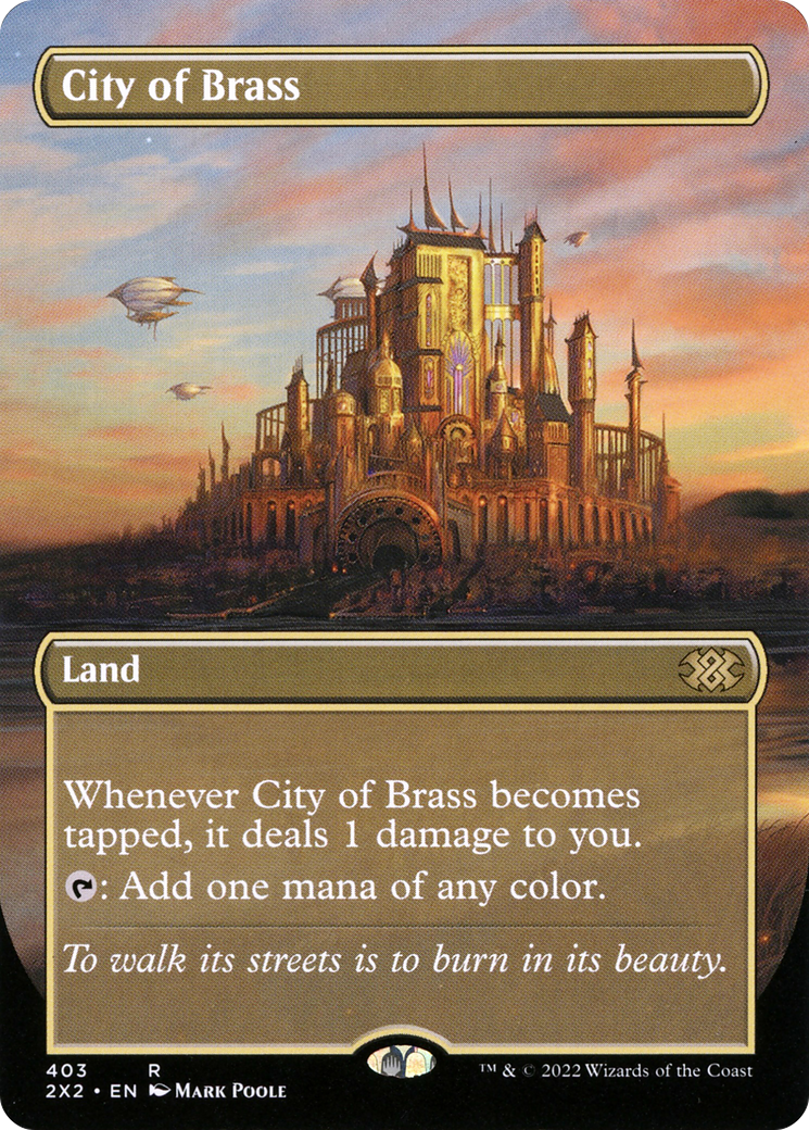 City of Brass (Borderless Alternate Art) [Double Masters 2022] - Trinity Hobby