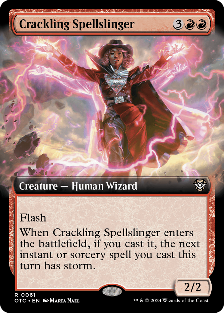 Crackling Spellslinger (Extended Art) [Outlaws of Thunder Junction Commander] - Trinity Hobby