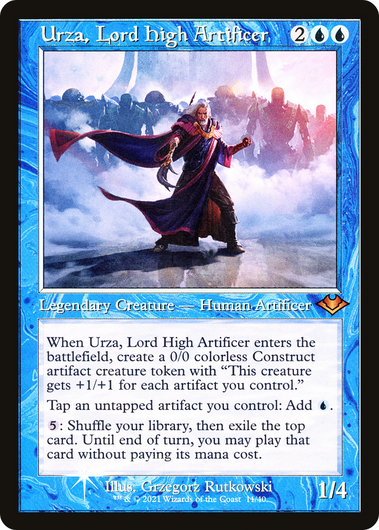 Urza, Lord High Artificer [Etched Foil]  (MH1-011) - [Modern Horizons 1 Timeshifts] - Trinity Hobby