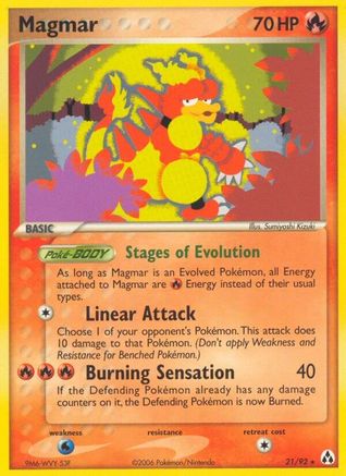 Magmar (21/92) (Stamped) [EX: Legend Maker] - Trinity Hobby