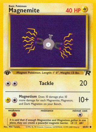 Magnemite (60/82) [Team Rocket 1st Edition] - Trinity Hobby