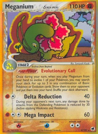 Meganium (4/101) (Delta Species) (Stamped) [EX: Dragon Frontiers] - Trinity Hobby