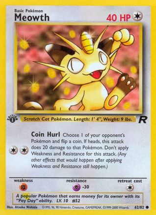 Meowth (62/82) [Team Rocket 1st Edition] - Trinity Hobby