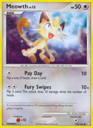 Meowth (106/146) [Diamond & Pearl: Legends Awakened] - Trinity Hobby