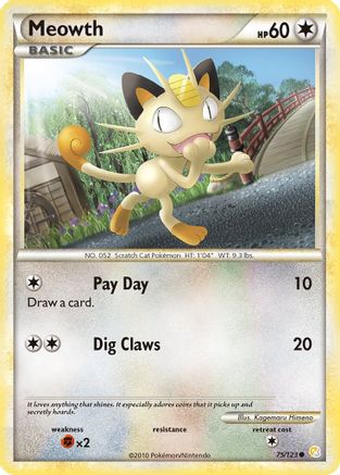 Meowth (75/123) [HeartGold & SoulSilver: Base Set] - Trinity Hobby