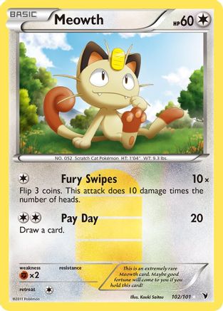 Meowth (102/101) [Black & White: Noble Victories] - Trinity Hobby