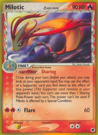 Milotic (5/101) (Delta Species) (Stamped) [EX: Dragon Frontiers] - Trinity Hobby