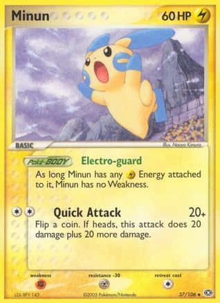 Minun (37/106) (Stamped) [EX: Emerald] - Trinity Hobby