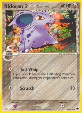 Nidoran (56/101) (Female) (Delta Species) (Stamped) [EX: Dragon Frontiers] - Trinity Hobby
