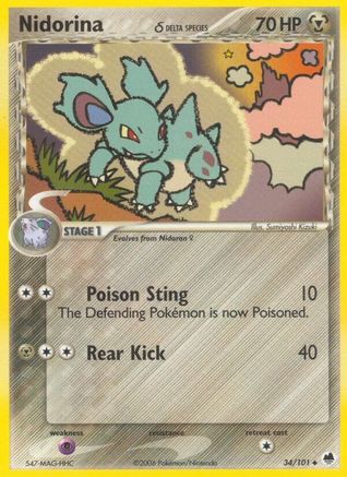 Nidorina (34/101) (Delta Species) [EX: Dragon Frontiers] - Trinity Hobby
