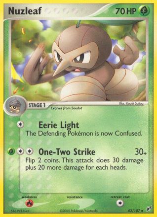 Nuzleaf (43/107) (Stamped) [EX: Deoxys] - Trinity Hobby