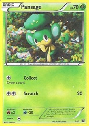 Pansage (2/12) [McDonald's Promos: 2012 Collection] - Trinity Hobby