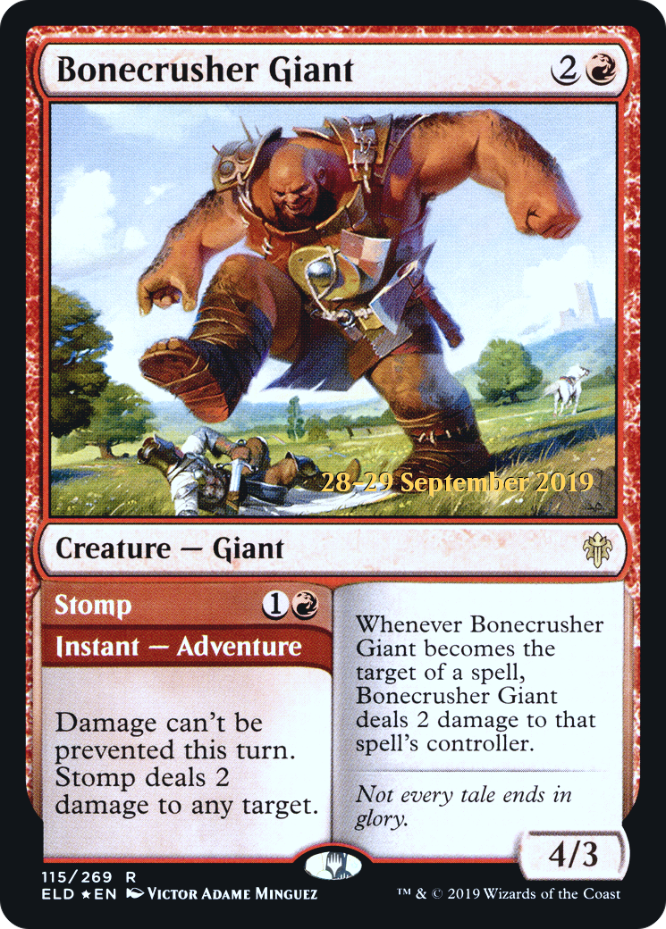 Bonecrusher Giant // Stomp [Throne of Eldraine Prerelease Promos] - Trinity Hobby