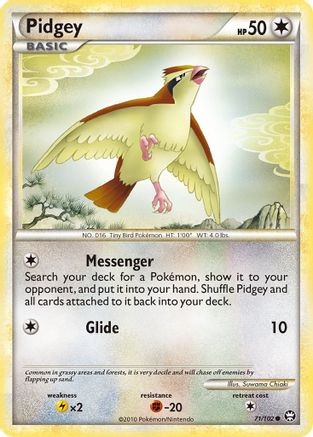 Pidgey (71/102) [HeartGold & SoulSilver: Triumphant] - Trinity Hobby