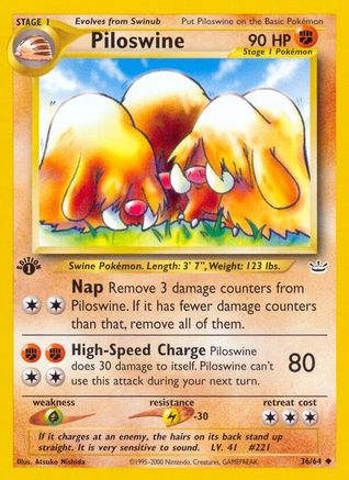 Piloswine (36/64) [Neo Revelation 1st Edition] - Trinity Hobby
