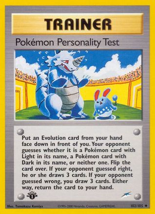 Pokemon Personality Test (102/105) [Neo Destiny 1st Edition] - Trinity Hobby