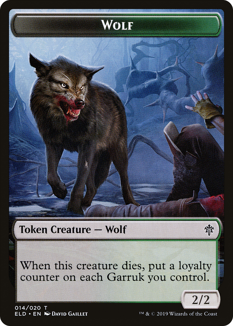 Wolf  [Foil]  (ELD-014) - [Throne of Eldraine Tokens] - Trinity Hobby