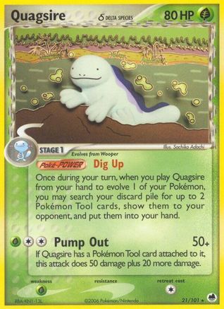 Quagsire (21/101) (Delta Species) (Stamped) [EX: Dragon Frontiers] - Trinity Hobby