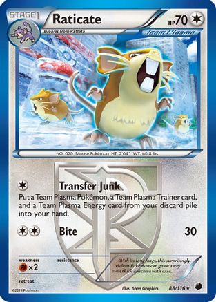 Raticate (88/116) [Black & White: Plasma Freeze] - Trinity Hobby