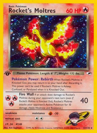 Rocket's Moltres (12/132) [Gym Heroes 1st Edition] - Trinity Hobby