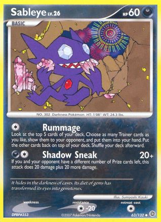 Sableye (63/132) [Diamond & Pearl: Secret Wonders] - Trinity Hobby