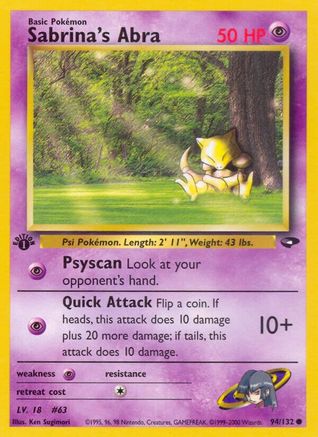 Sabrina's Abra (94/132) [Gym Challenge Unlimited] - Trinity Hobby