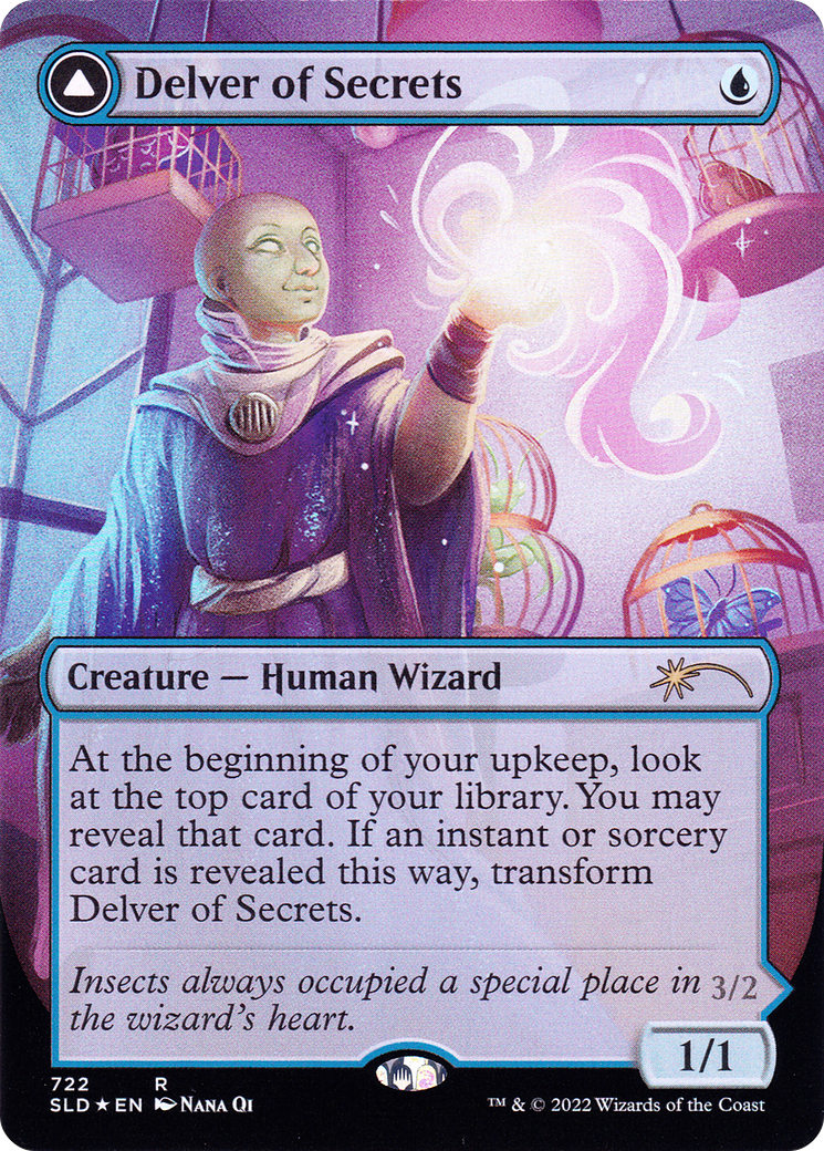 Delver of Secrets // Insectile Aberration (Borderless) [Secret Lair: From Cute to Brute] - Trinity Hobby